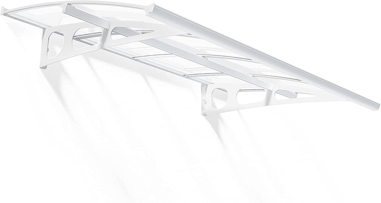 Bordeaux 2.2m x 1.4m Door Canopy - White Frame & Clear Acryl