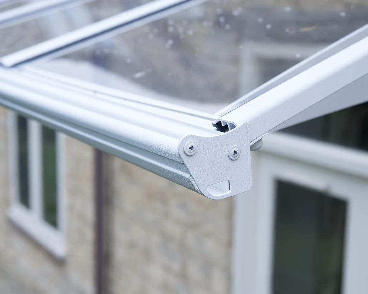 Bordeaux 2.2m x 1.4m Door Canopy - White Frame & Clear Acryl
