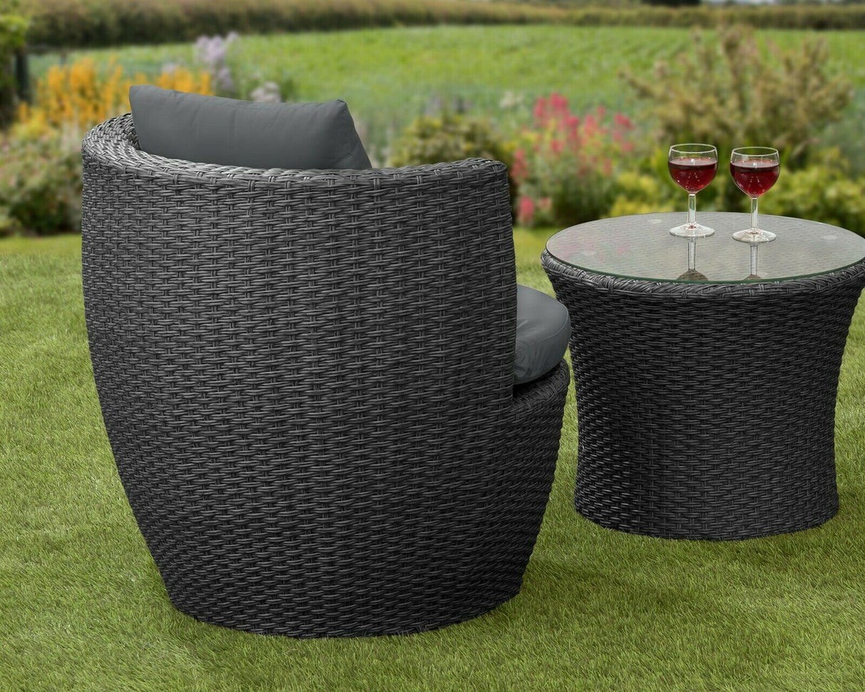 Canberra Bottle Bistro Set - Black