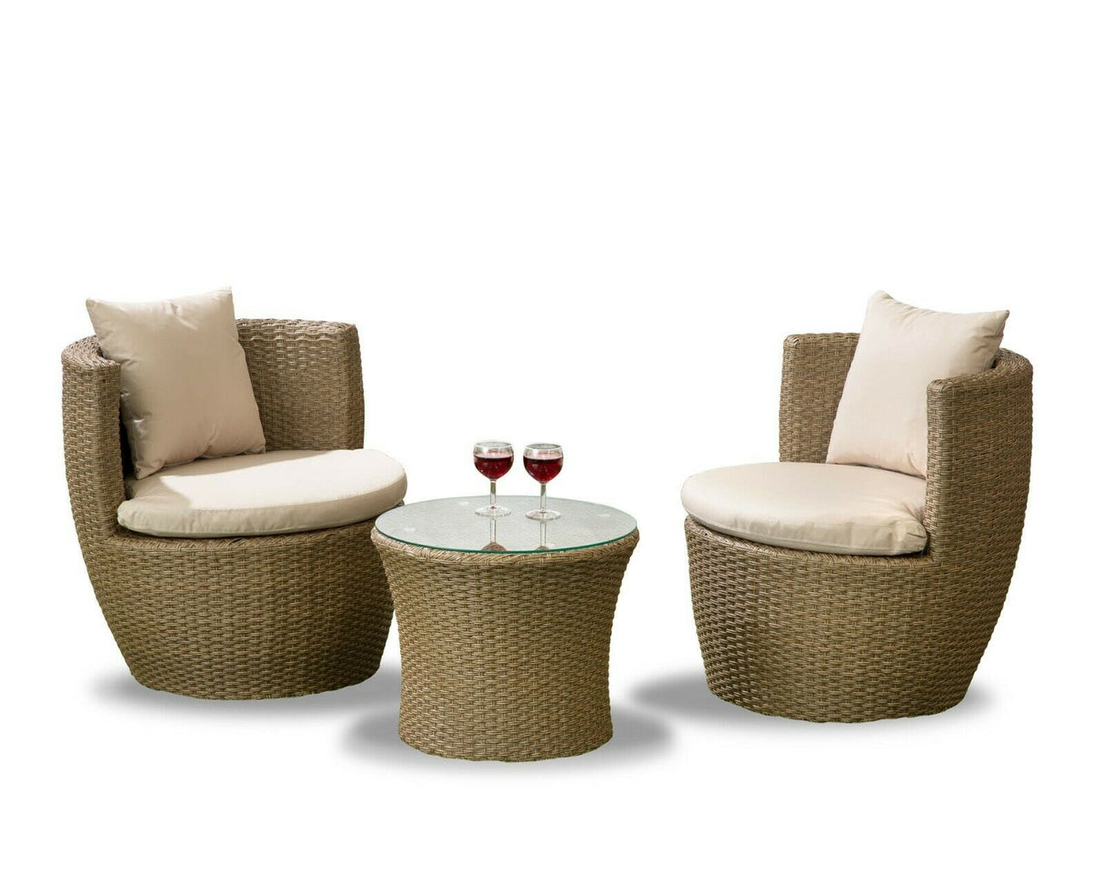 Canberra Bottle Bistro Set - Brown/Natural