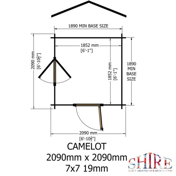 Shire Camelot 7x7 19mm Log Cabin