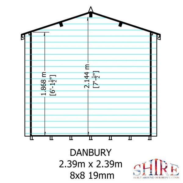 Shire Danbury 8x8 19mm Log Cabin