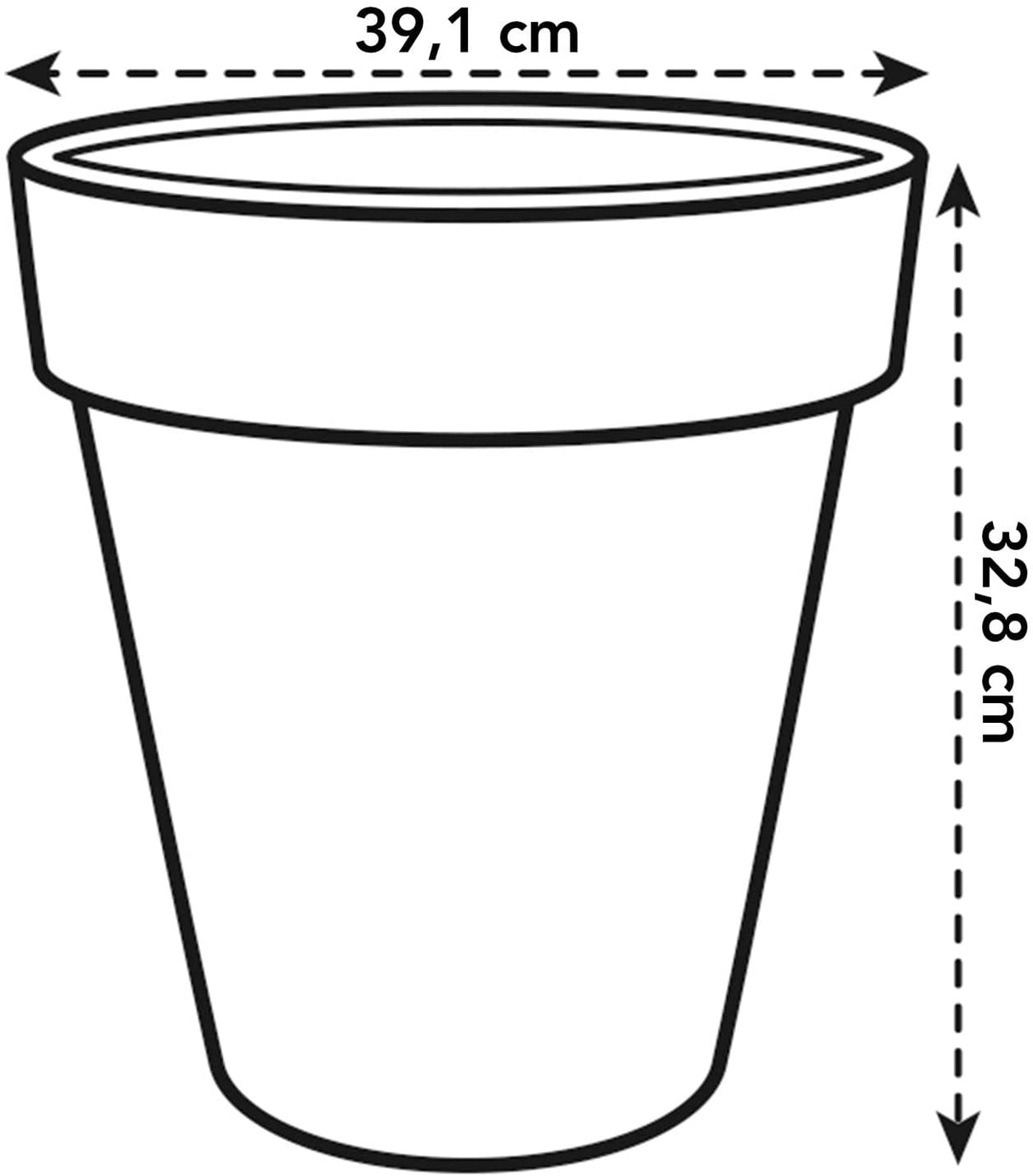 Elho Flower Pot Basics top Planter in Living Black - 40cm