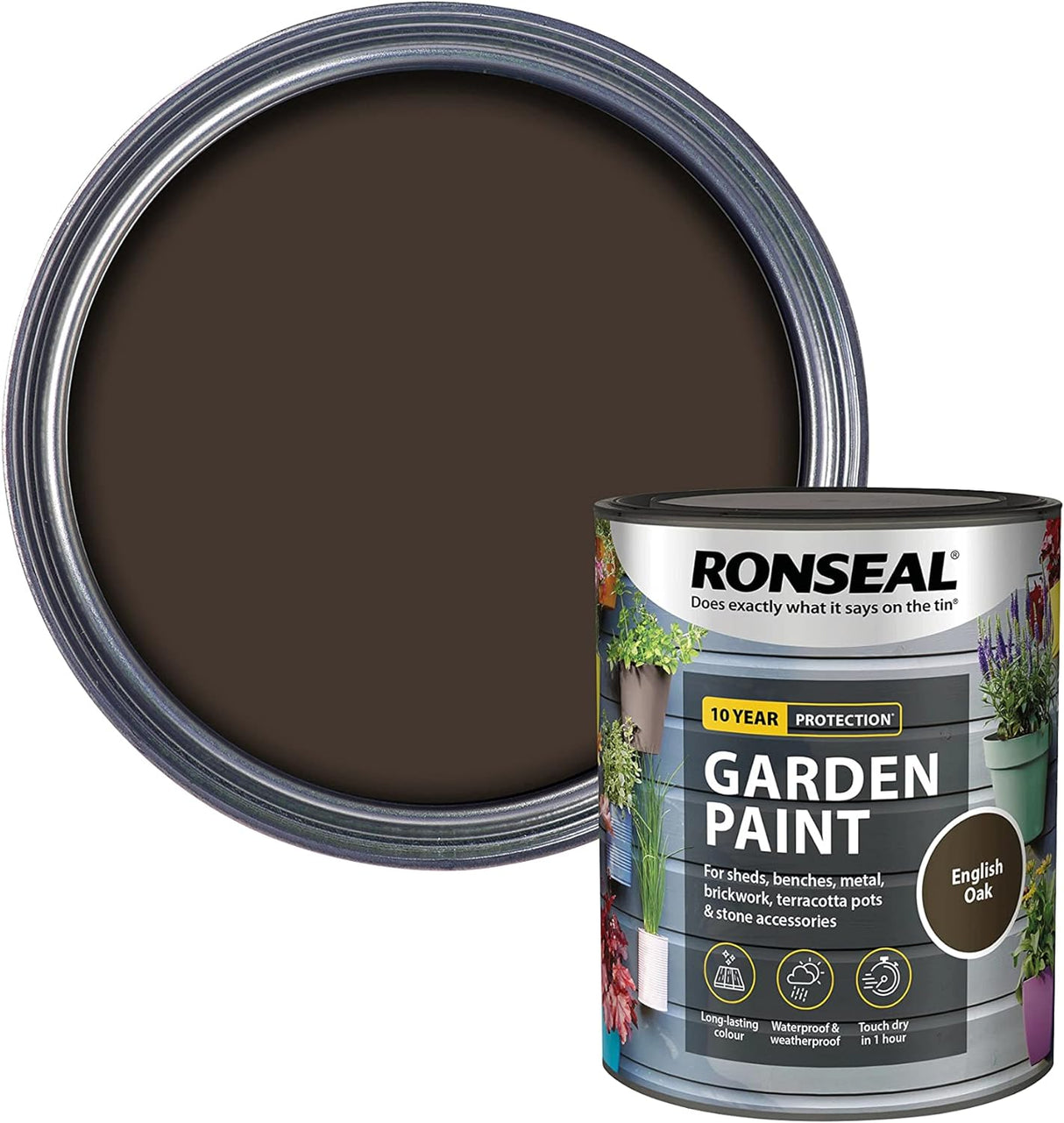 Ronseal Garden Paint English Oak 750ml