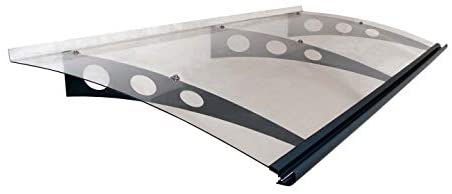 Garamond 2m x 0.9m Door Canopy - Grey Frame & Clear Polycarbonate