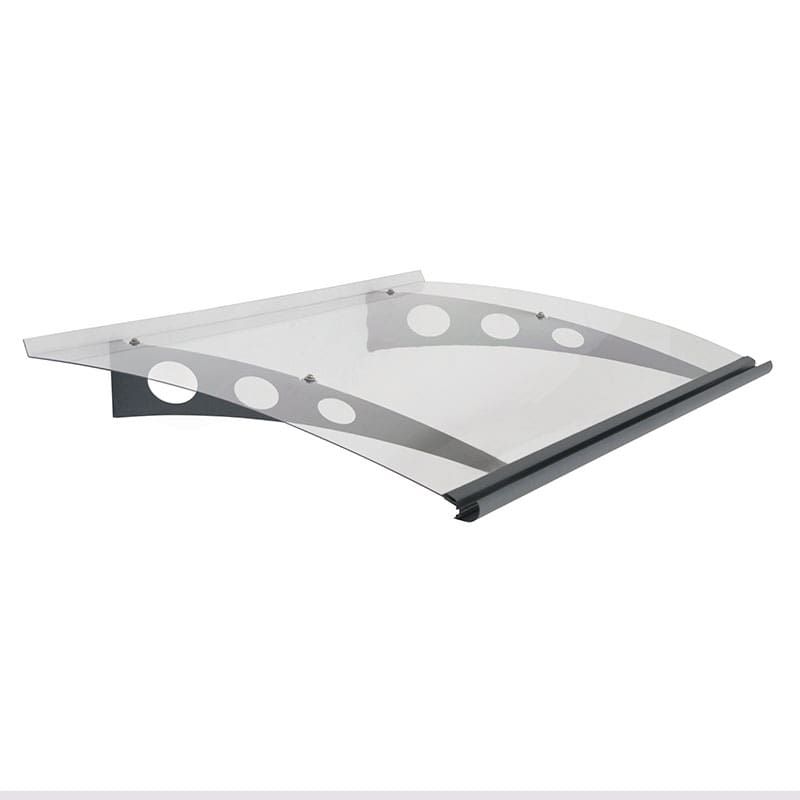 Garamond 1.4m x 0.9m Door Canopy - Grey Frame & Clear Polycarbonate