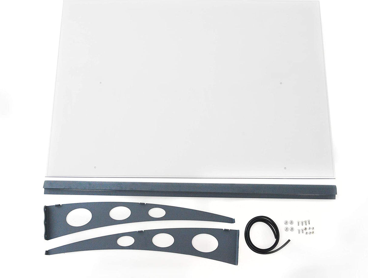 Garamond 2m x 0.9m Door Canopy - Grey Frame & Clear Polycarbonate