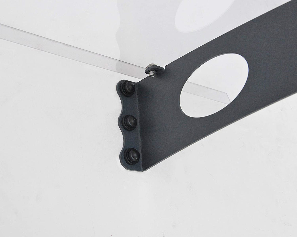 Garamond 2m x 0.9m Door Canopy - Grey Frame & Clear Polycarbonate
