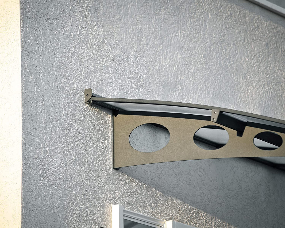 Herald 6.7m x 1.4m Door Canopy - Grey Frame & Twinwall Polycarbonate