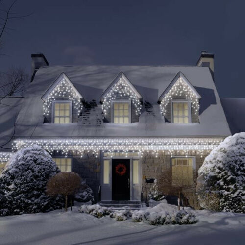 400 LED String/Fairy Icicle Lights - Ice White