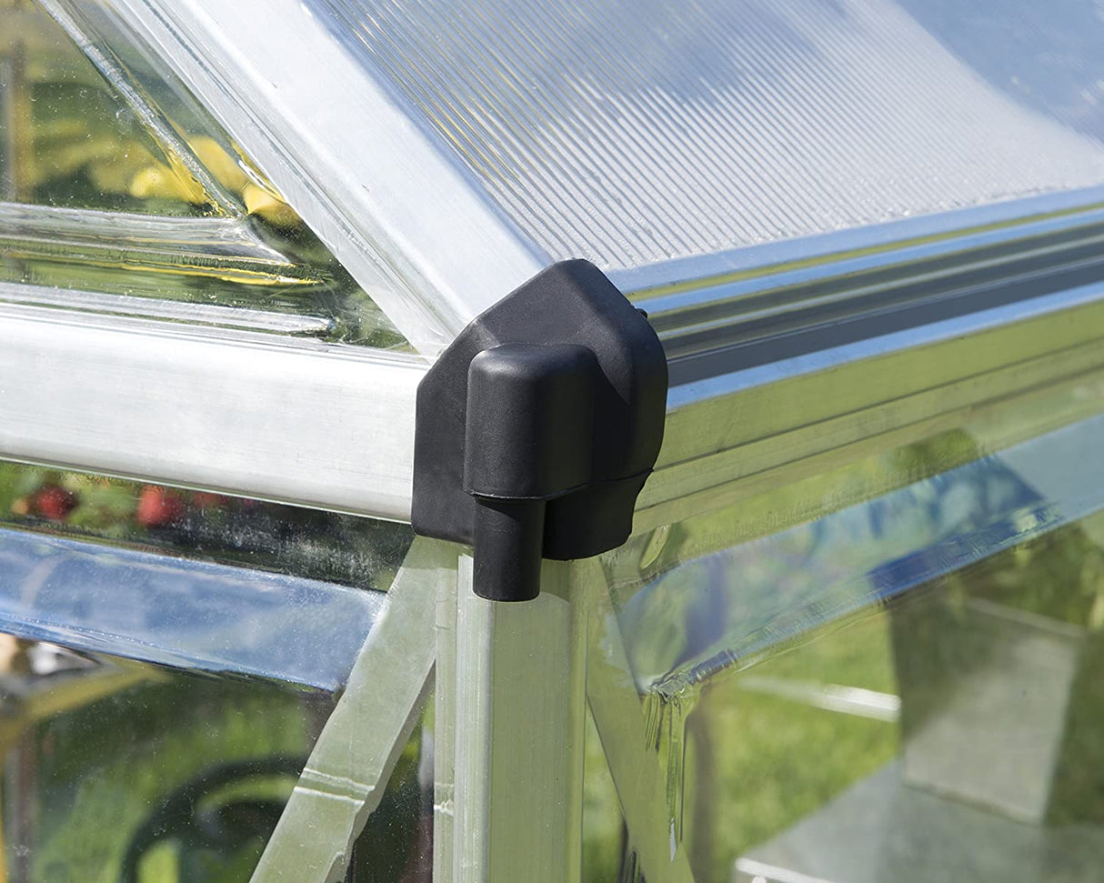 Hybrid 6' x 6' Greenhouse - Silver Frame & Hybrid Polycarbonate Panels