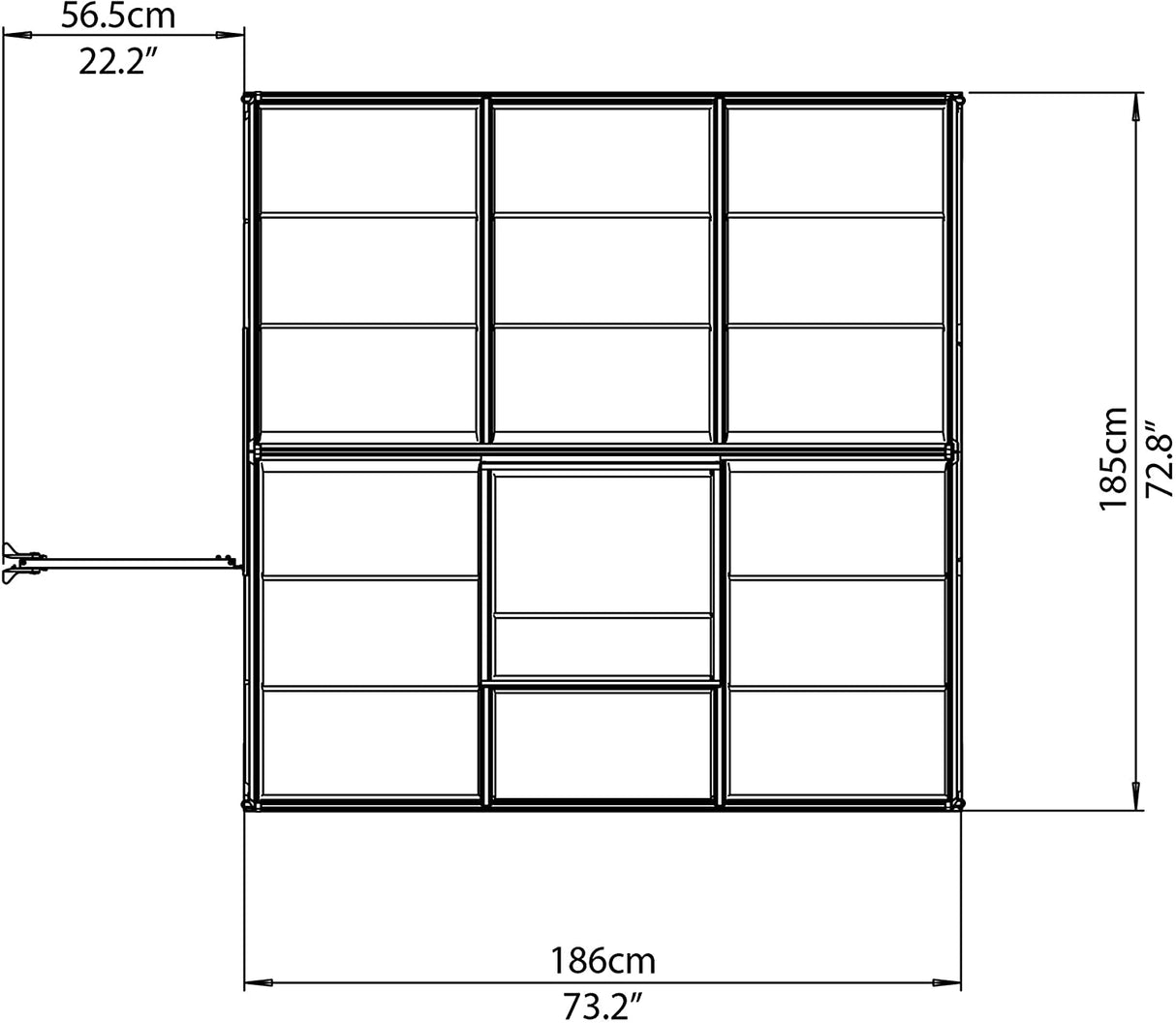Hybrid 6' x 6' Greenhouse - Silver Frame & Hybrid Polycarbonate Panels