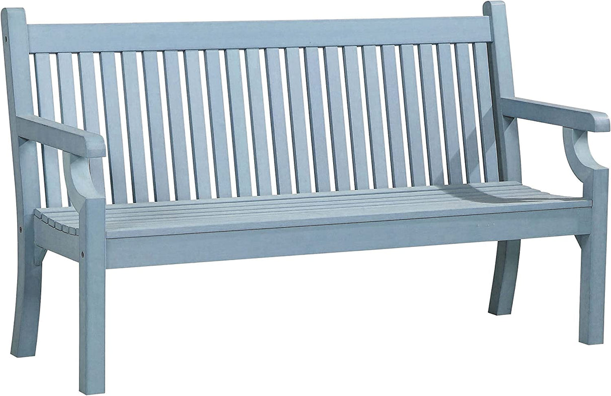 Winawood Sandwick Faux Wood Durable 4 Seat Garden Bench in Powder Blue