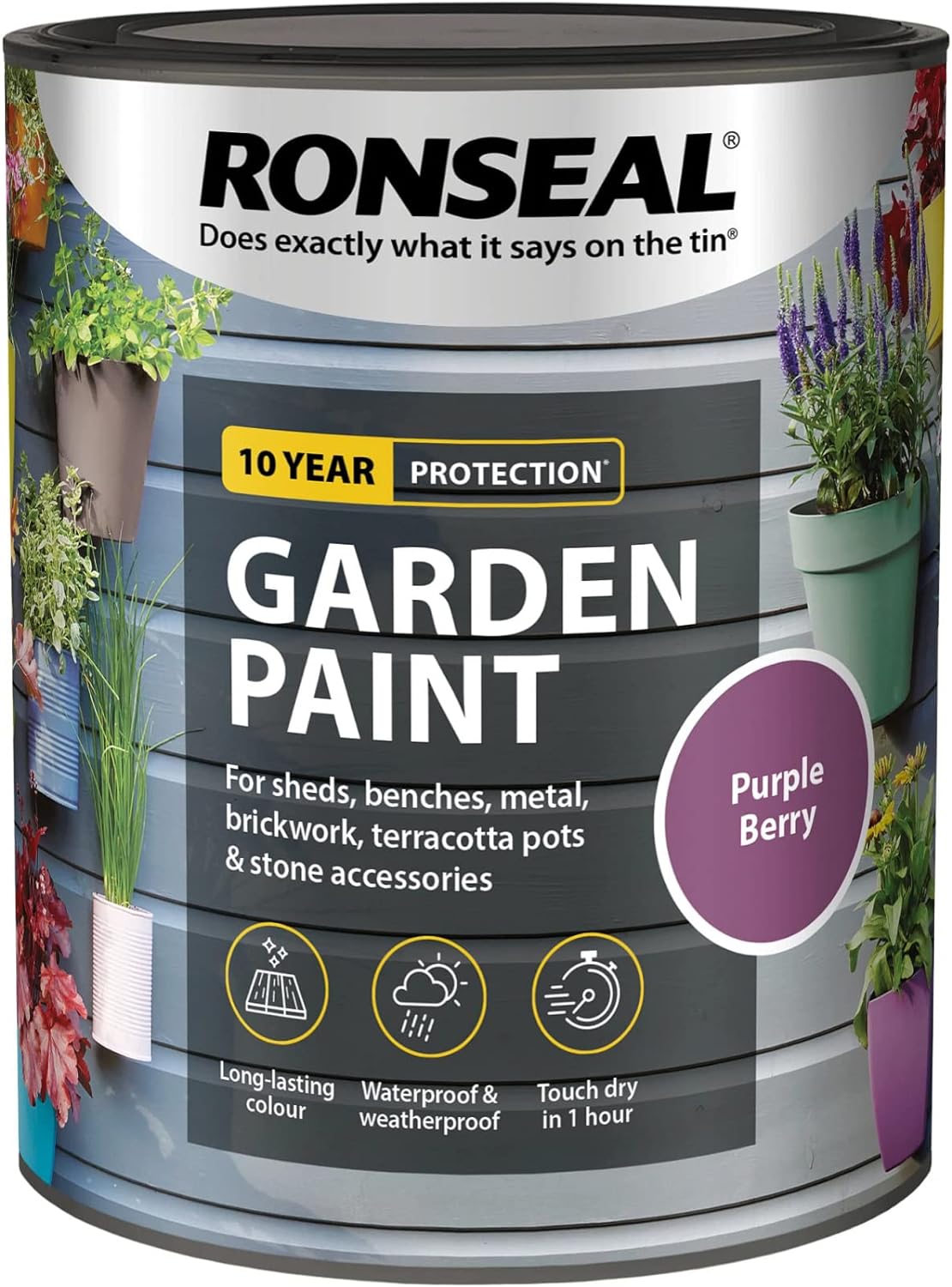 Ronseal Garden Paint Purple Berry 750ml