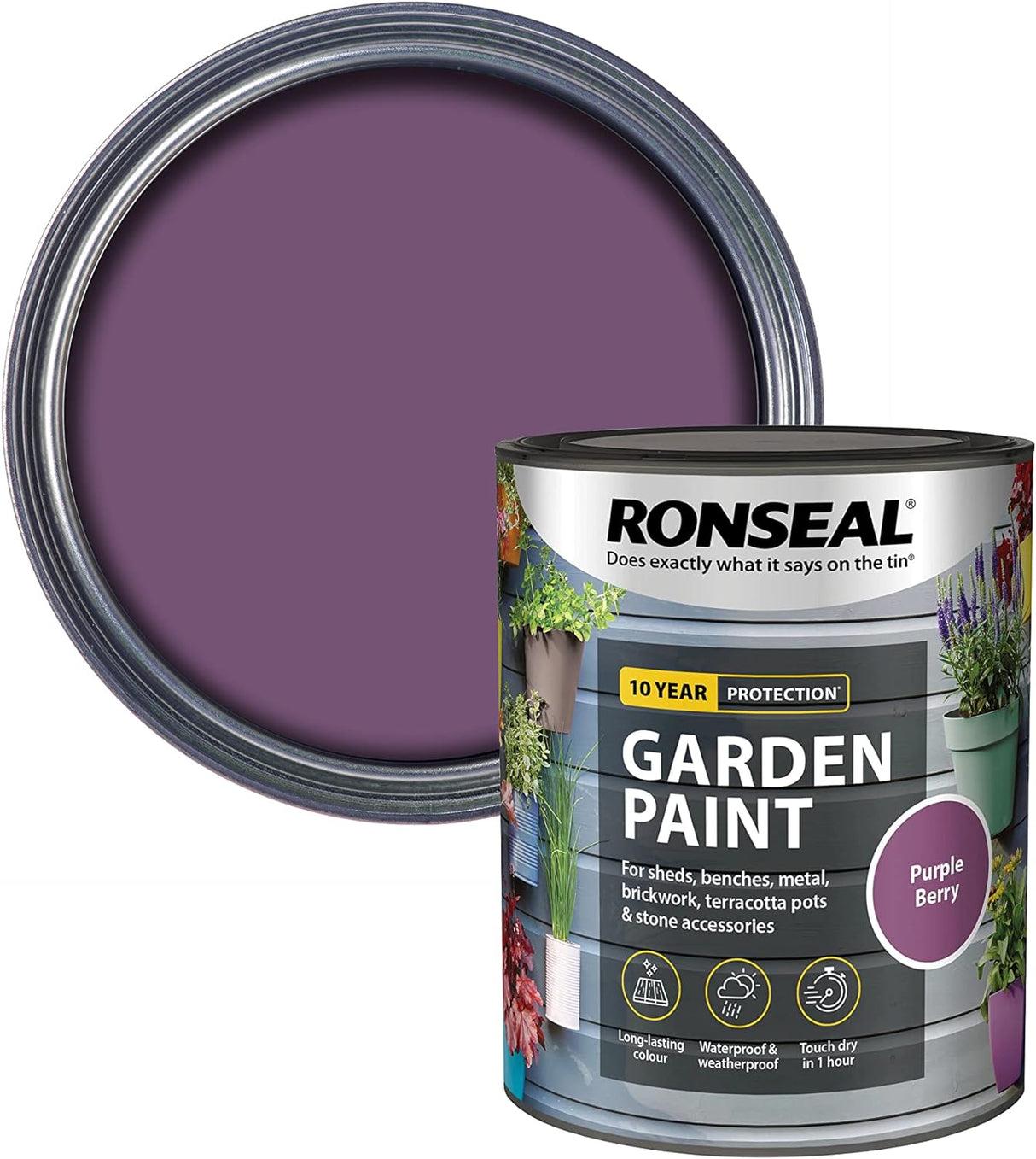 Ronseal Garden Paint Purple Berry 750ml