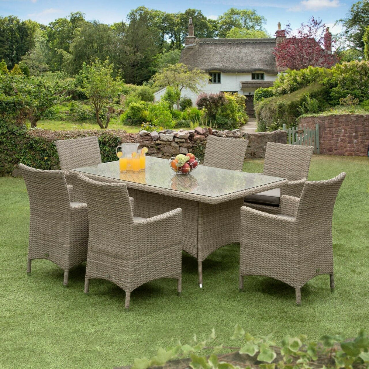 Sarasota 6 Seat Rectangular Dining Set in Natural