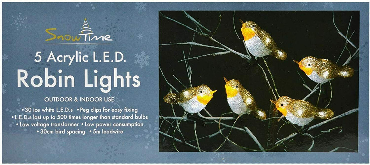 5 LED Clip On Acrylic Robins Lights