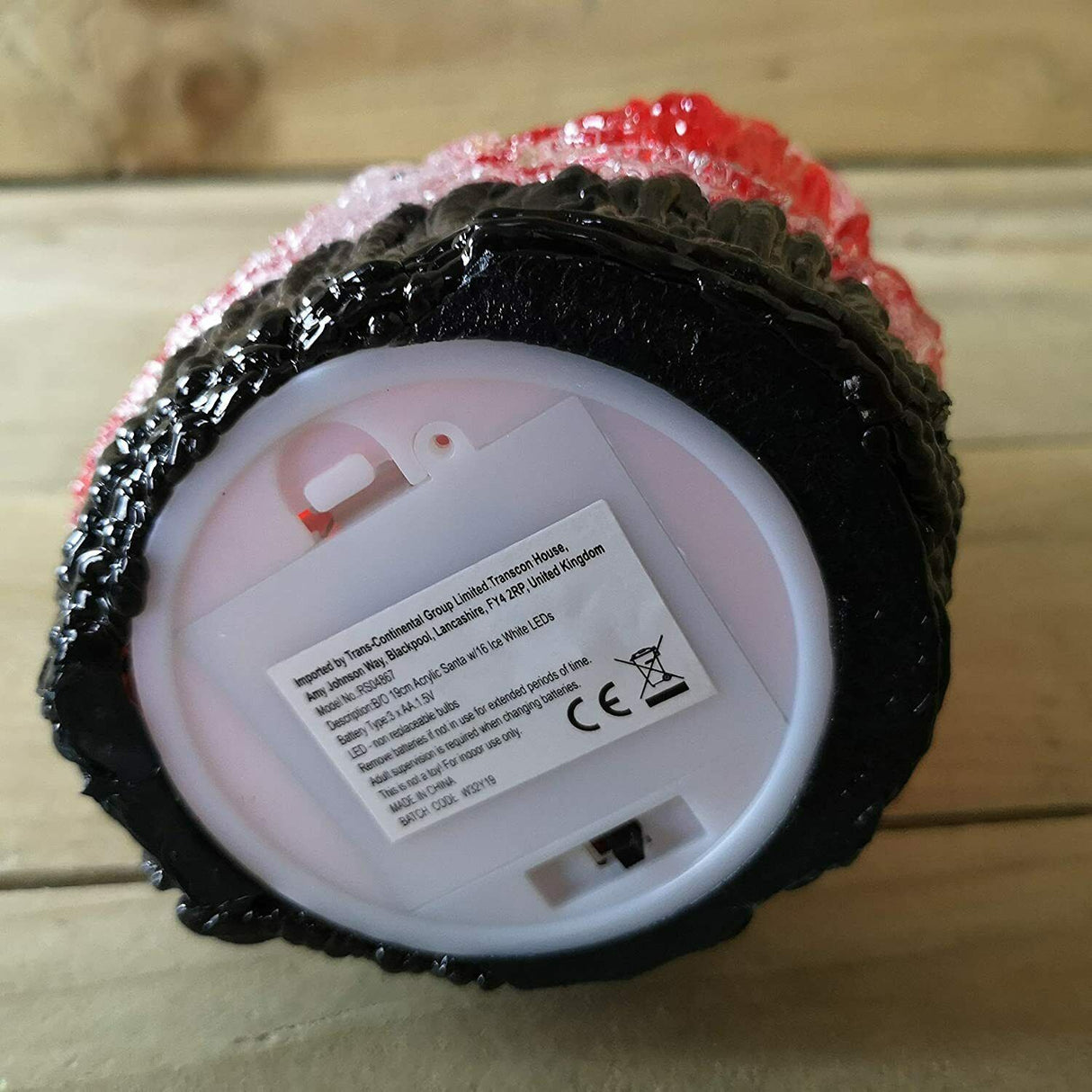 19cm Acrylic Santa Claus Light Up Figure