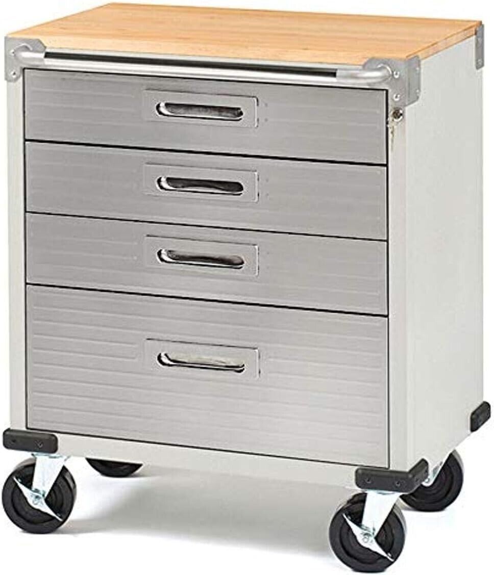 4 Drawer Granite Rolling Cabinet