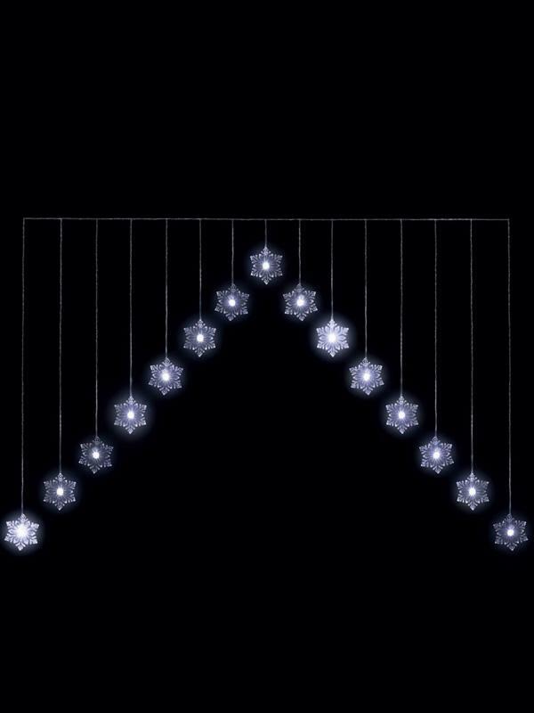 1.2m Snowflake ‘V’ Curtain Light - Ice White