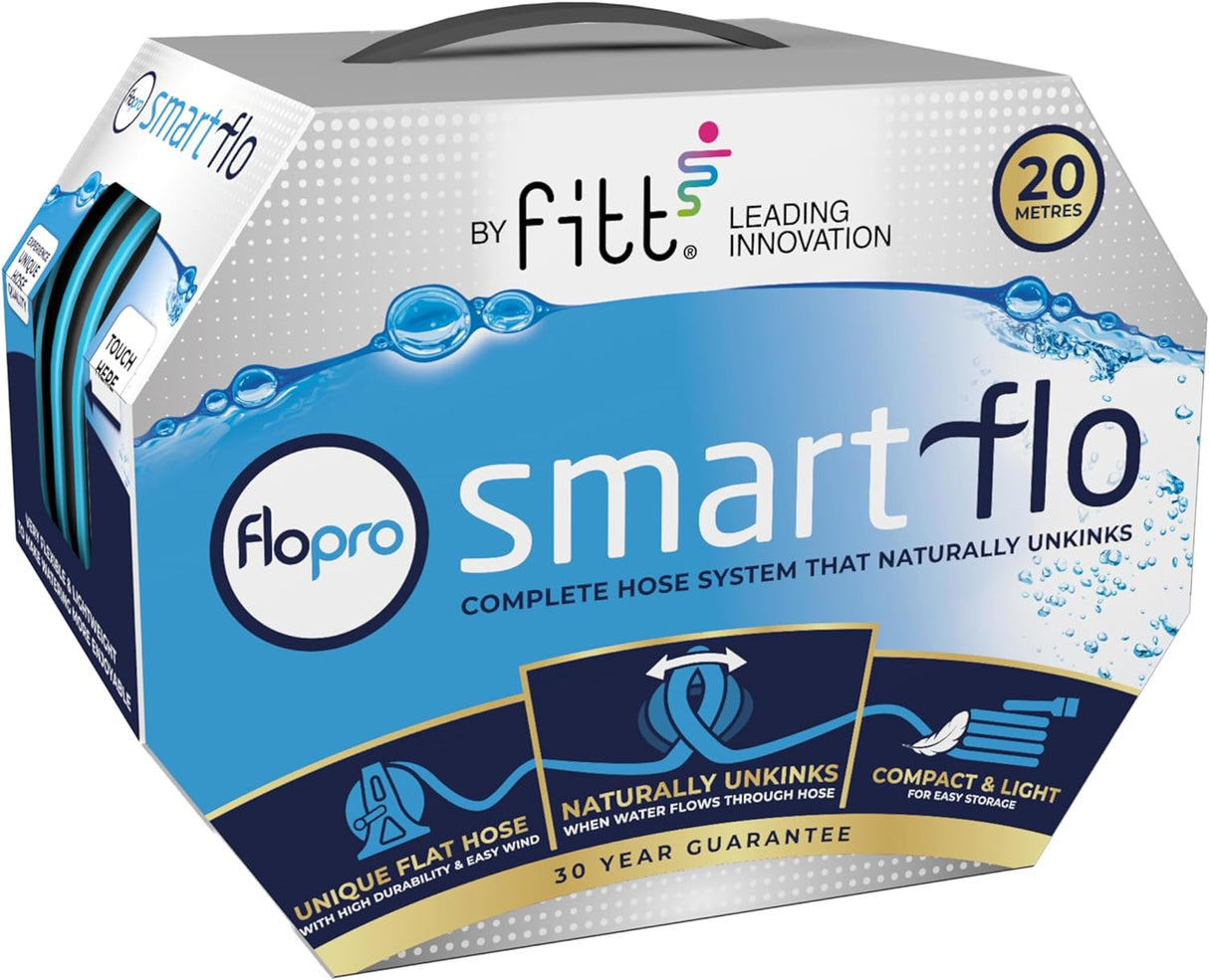 FloPro SmartFlo No Kink Complete Garden Hose Set 20m