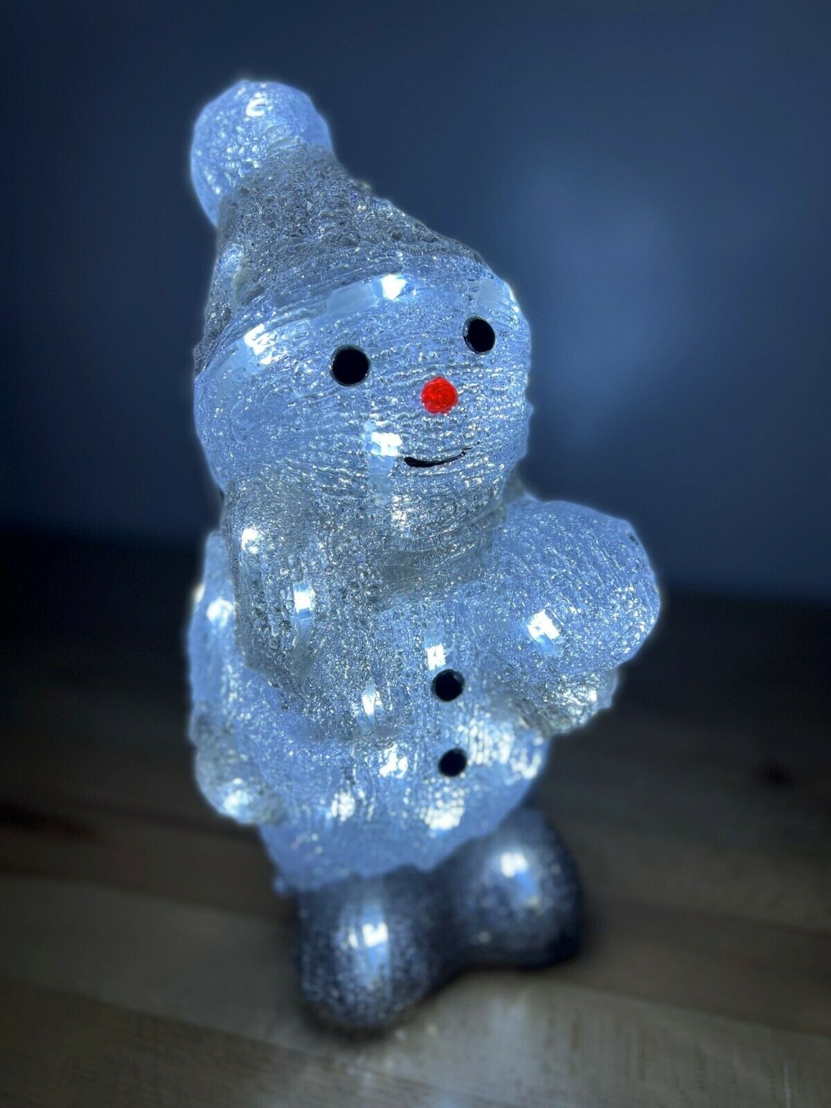 31cm Acrylic Snowman Holding Snowball with LED Lights