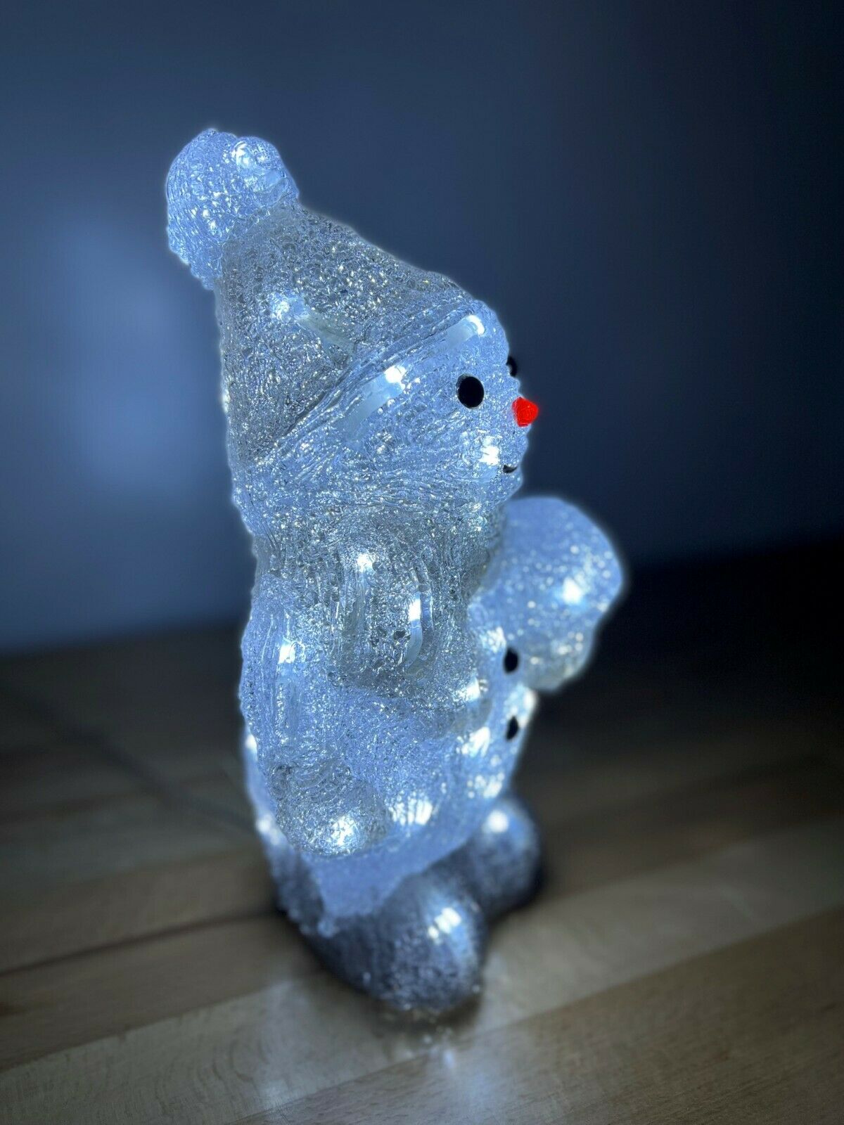 31cm Acrylic Snowman Holding Snowball with LED Lights