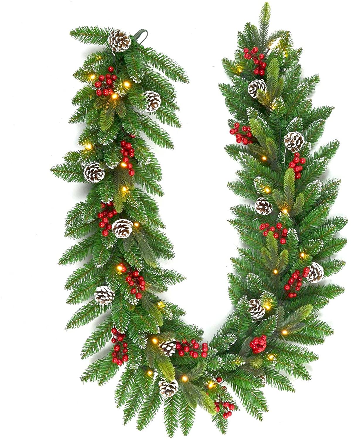 2m Stockholm Pre-Lit Garland with Cones and Berries