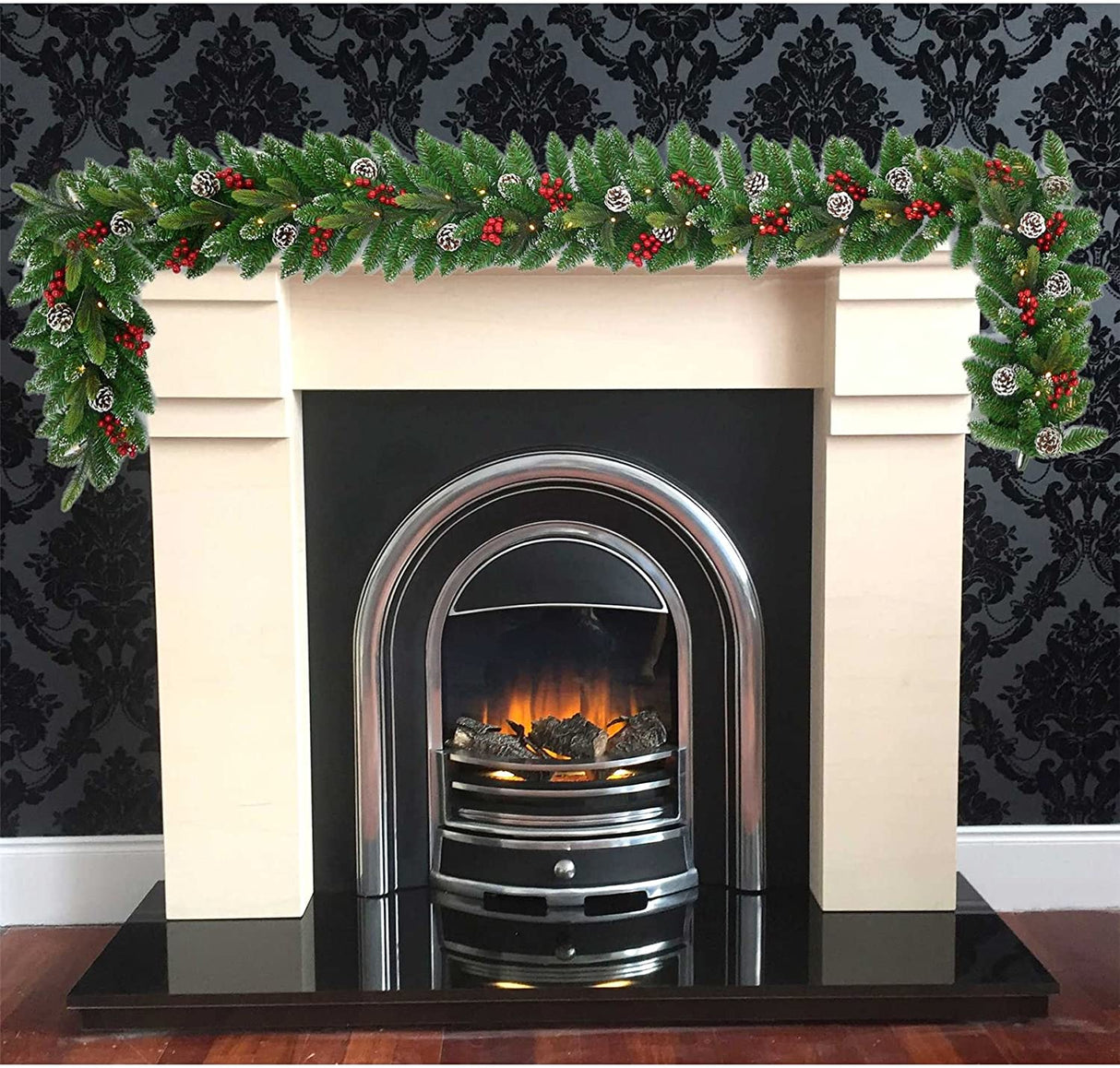 2m Stockholm Pre-Lit Garland with Cones and Berries