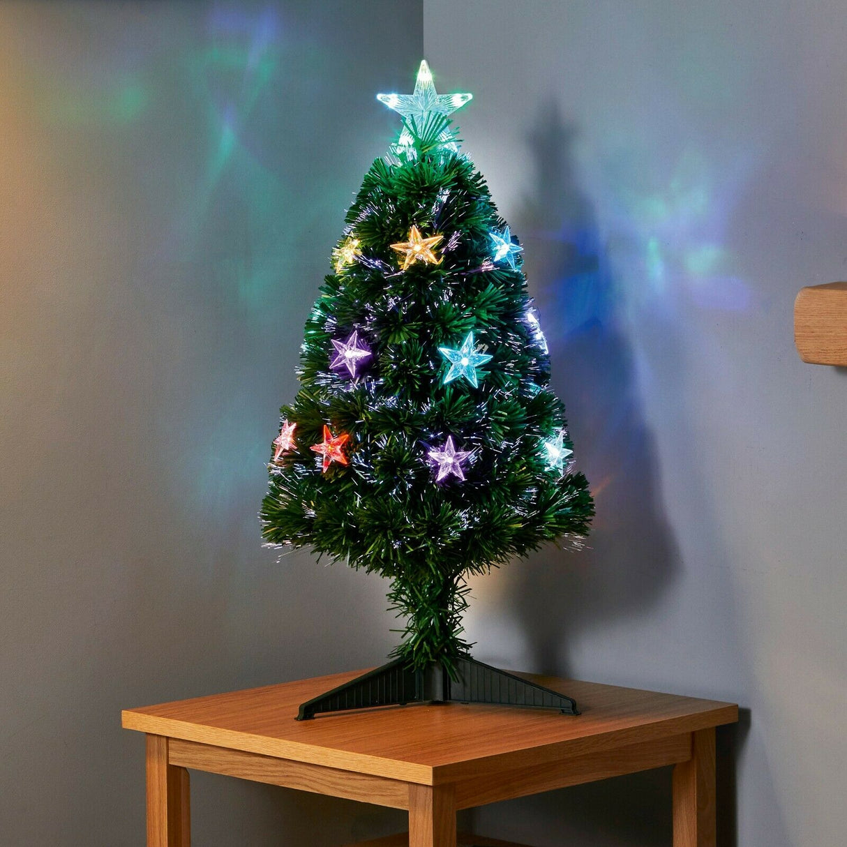 Fibre Optic Star Christmas Tree - 80cm