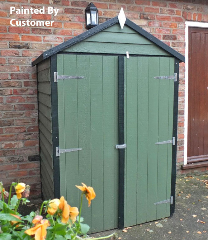 Garden Value Overlap 4 x 3 Double Door Shed with shelves