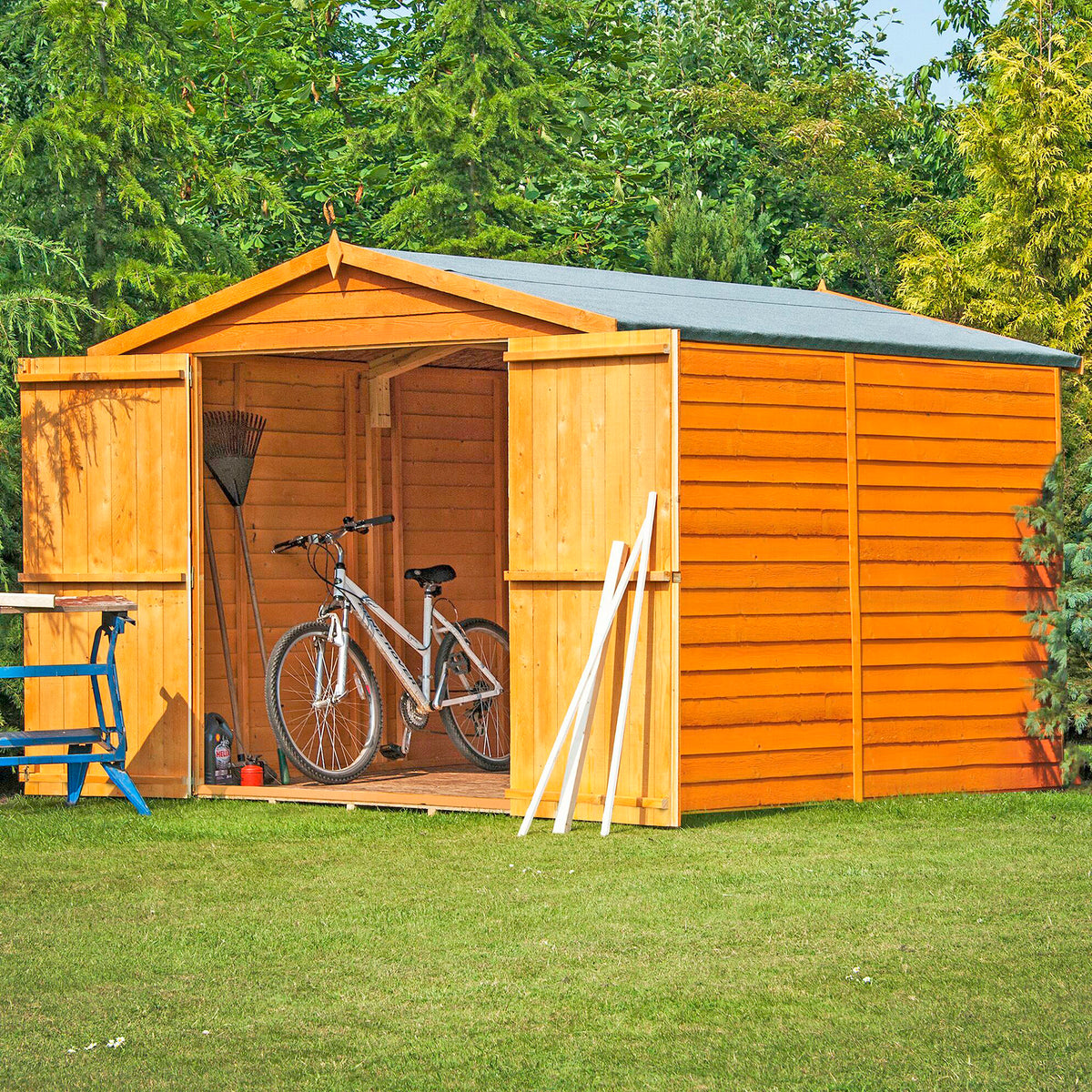 Shire Overlap Double Door No windows Shed, 10 x 10 Brown Garden Store