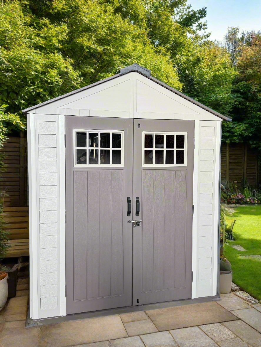 Balmoral Heavy Duty Resin Dual-Wall High Density Garden Shed - 7 x 3.7 ft