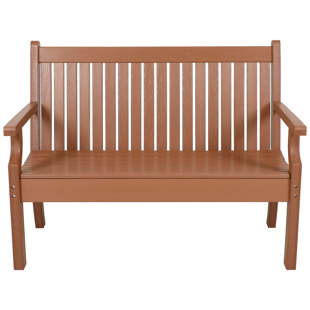 2 Seat Bench Viewpoint Faux Wood Outdoor  - Warm Brown