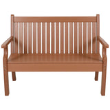 2 Seat Bench Viewpoint Faux Wood Outdoor  - Warm Brown
