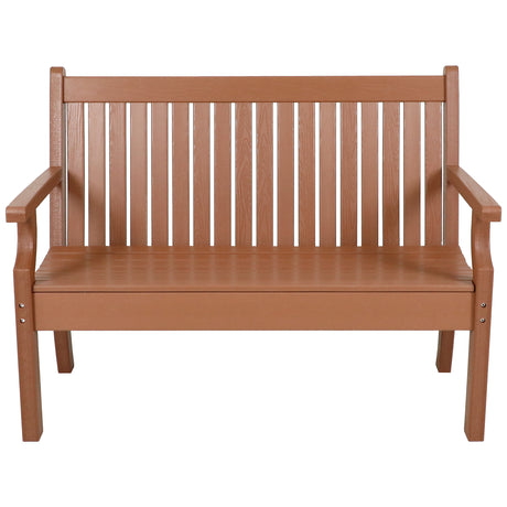 2 Seat Bench Viewpoint Faux Wood Outdoor  - Warm Brown