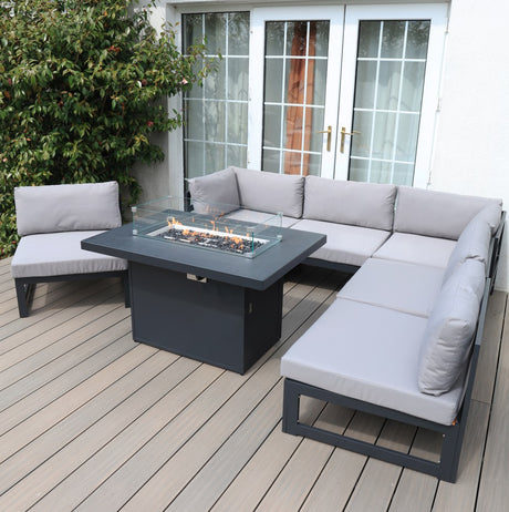 Hollywood Modular Corner Set with Fire Pit Table