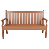 3 Seat Bench Viewpoint Faux Wood Outdoor  - Warm Brown