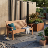 3 Seat Bench Viewpoint Faux Wood Outdoor  - Warm Brown