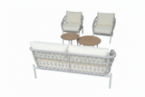 Harbour 4 Seat Garden Furniture Lounge Set - Grey Rope Frame/Beige