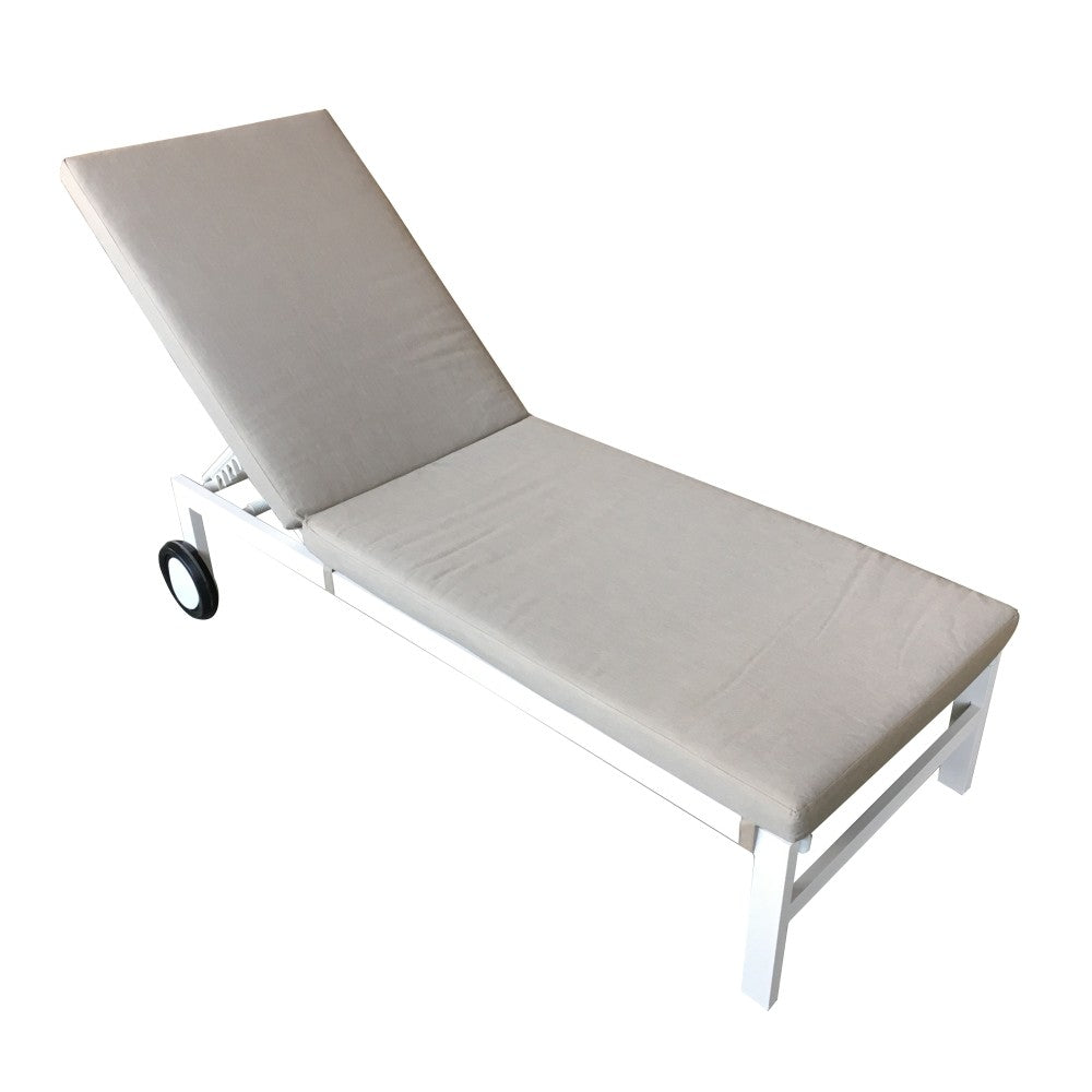 Norfolk Leisure Titchwell Luxury Garden Furniture Single Sunlounger - WHITE