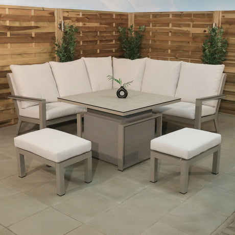 Palm Springs Compact Corner Set with Height Adjustable Table