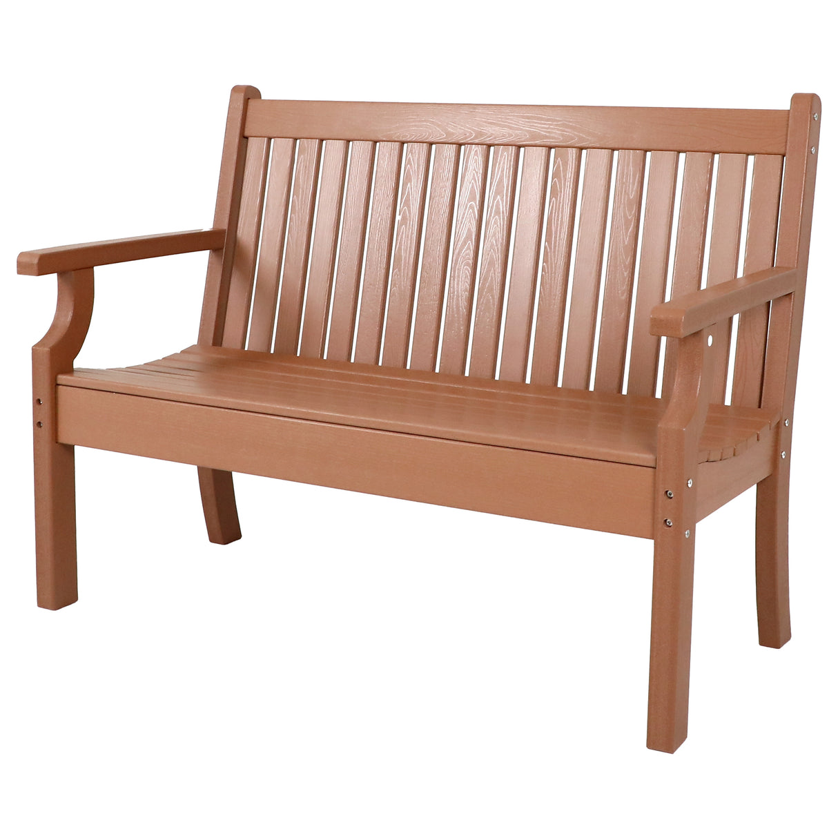 2 Seat Bench Viewpoint Faux Wood Outdoor  - Warm Brown