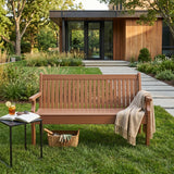 3 Seat Bench Viewpoint Faux Wood Outdoor  - Warm Brown
