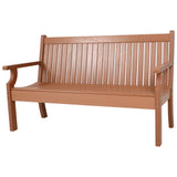 3 Seat Bench Viewpoint Faux Wood Outdoor  - Warm Brown