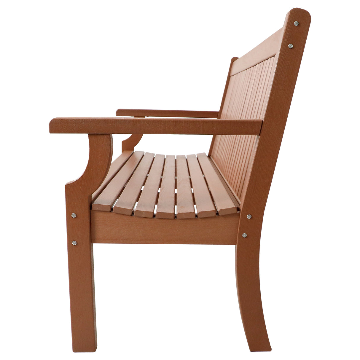 3 Seat Bench Viewpoint Faux Wood Outdoor  - Warm Brown