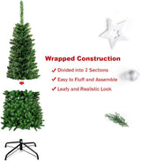 Pre-Lit Pencil Pine Christmas Tree 4ft/120cm - Multicolour LEDs