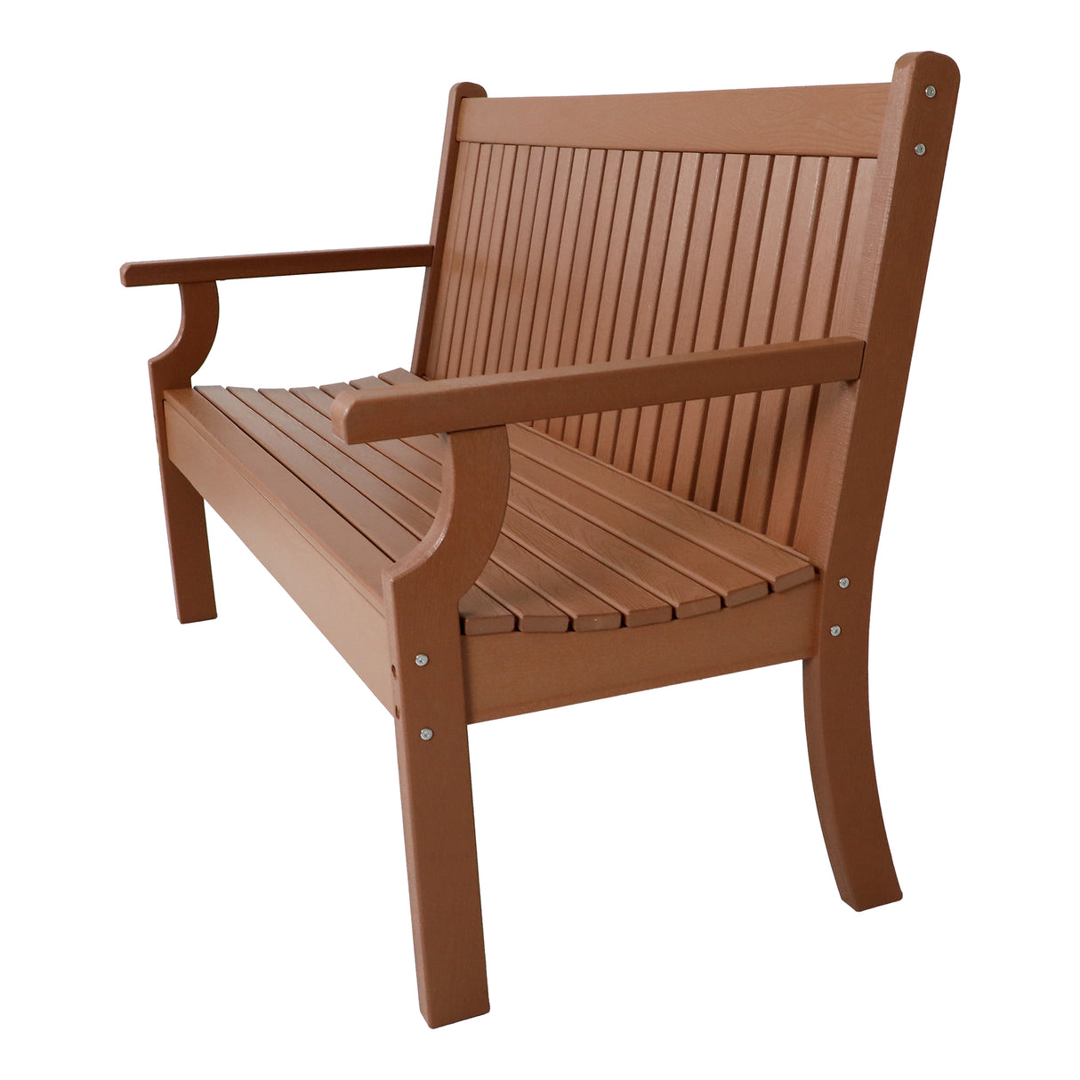 3 Seat Bench Viewpoint Faux Wood Outdoor  - Warm Brown