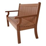 3 Seat Bench Viewpoint Faux Wood Outdoor  - Warm Brown