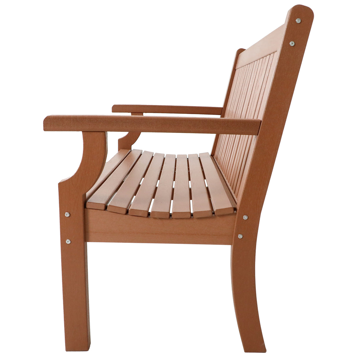 2 Seat Bench Viewpoint Faux Wood Outdoor  - Warm Brown